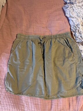 Lilla P Olive Green Drawstring Skirt